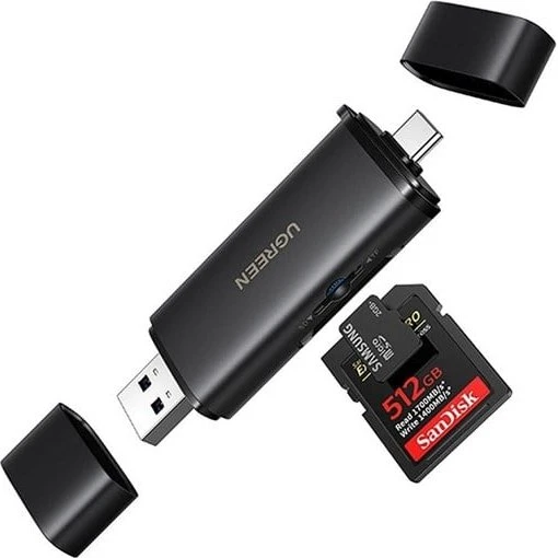 UGREEN 2-i-1 USB-C/USB-A SD 4.0 UHS-II Kortlæser - Sort