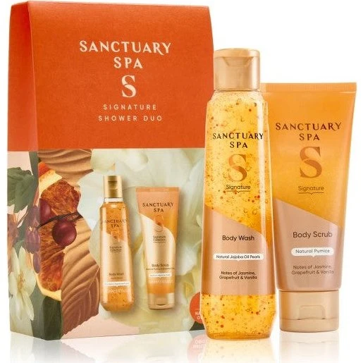 Sanctuary Spa Signature Duo: Shower Gel 150 ml & Eksfolierende Gel 100 ml