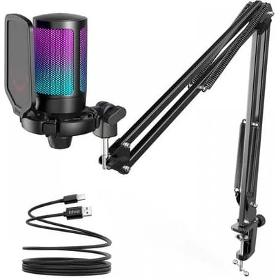Fifine A6T AMPLIGAME USB Gaming Mikrofon med RGB - Sort