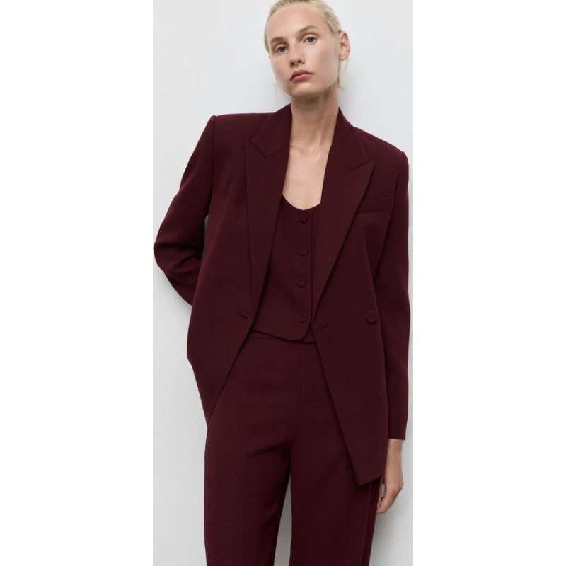 Mango Colbert kort blazer - maroon