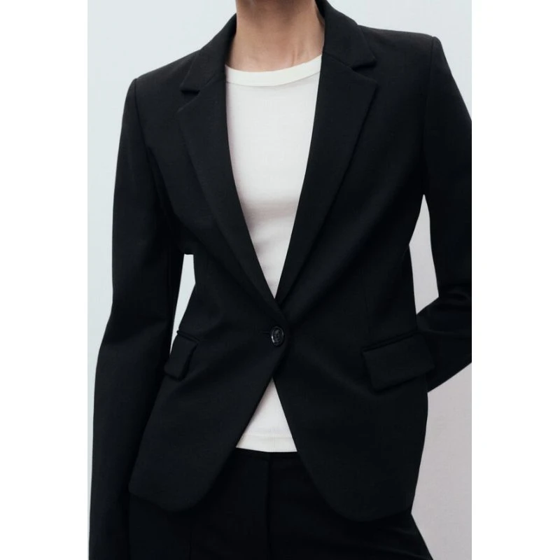 Mango Fitted Suit Jacket - Sort