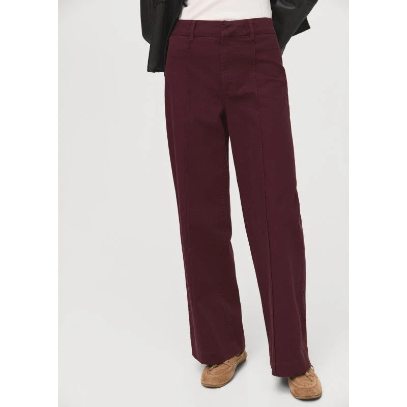Mango Straight Leg Jeans - bordeaux