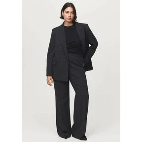 Mango nålestribede habitbukser, mørkegrå