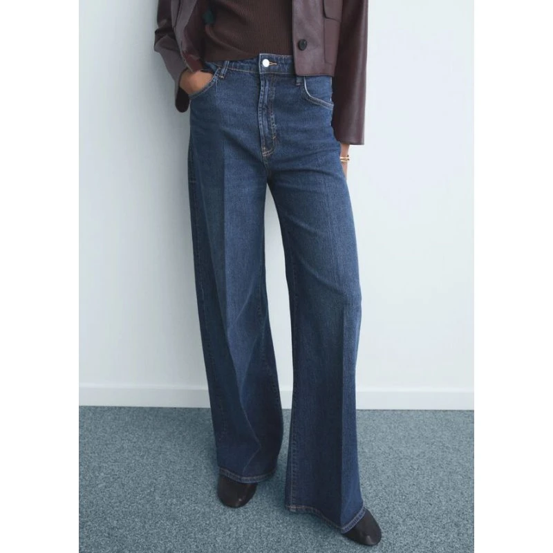 Mango Flared jeans med høj talje, mørkeblå denim