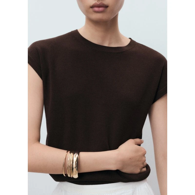 Mango Kortærmet Basic T-shirt, brun