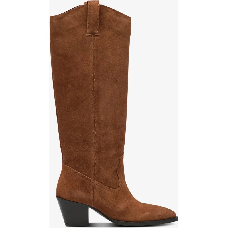 Mango Lorrain1 læder/ruskind cowboystøvle, brun, 5 cm