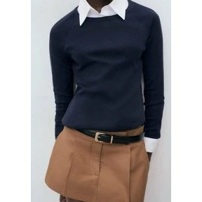 Mango Finstrikket Striktrøje, mørkeblå