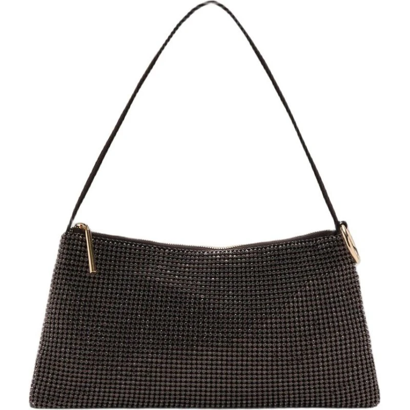 Mango Håndtaske Small med Strass – Brown