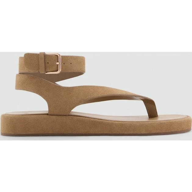 Mango Split With Buckle sandaler med tåsplit, sand