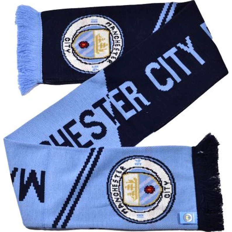 Manchester City FC Vertigo Scarf - Officielt licenseret strikket tørklæde