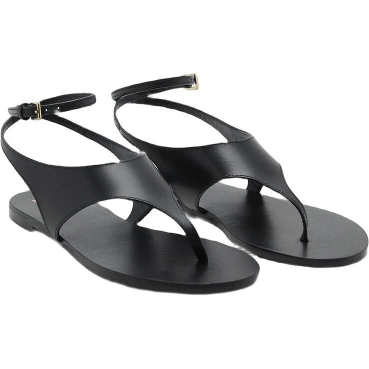 Lædersandaler med stropper og spænde