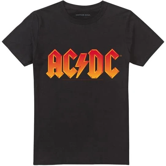 AC/DC Unisex Fire Logo T-shirt i 100% ringspundet bomuld