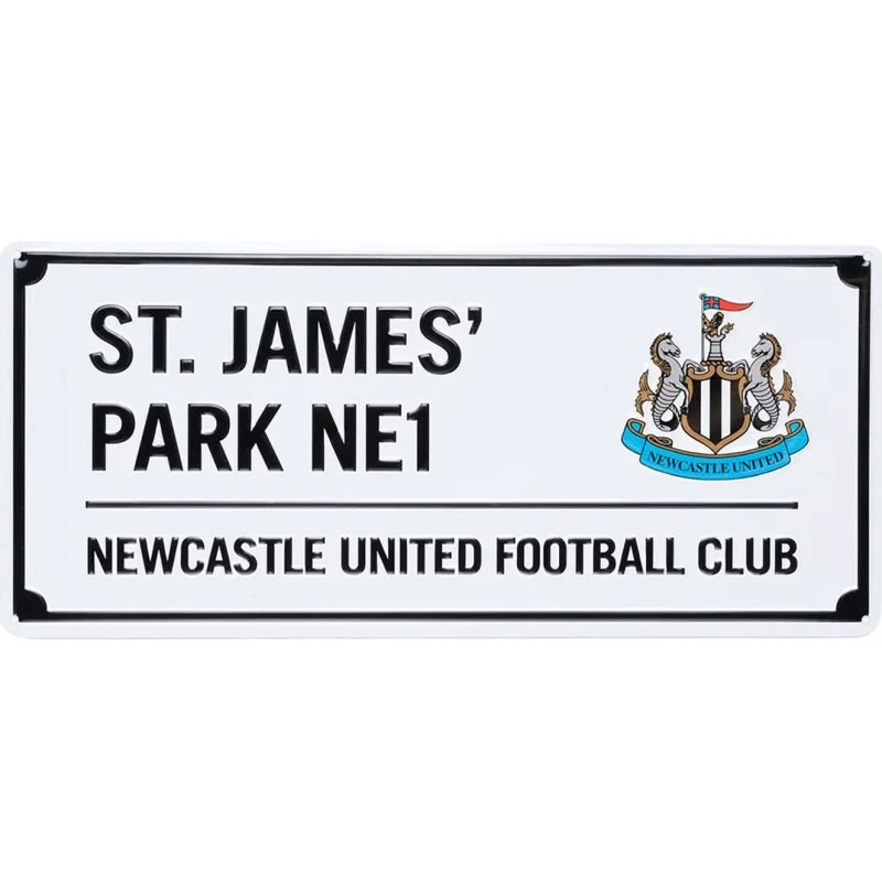 Newcastle United FC Gadeskilt i Metal - 40x18 cm