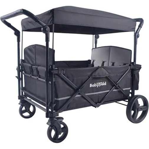 BabyTrold Fun klapvogn til 4 børn, sort