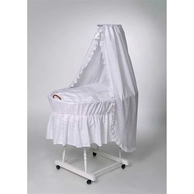 BabyTrold Vuggemontering Broderi Anglaise til vuggekurv