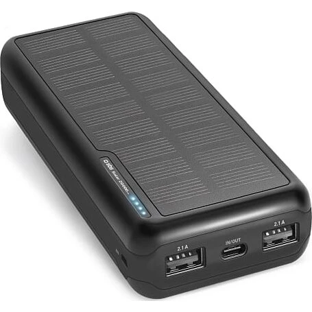 SBS Solar Power Bank 20.000mAh – sort