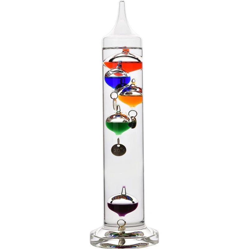 William Widdop Galileo Termometer - 28cm, 5 farverige kugler