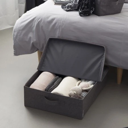 Bigso Box Underbed opbevaringskasse, grå stof
