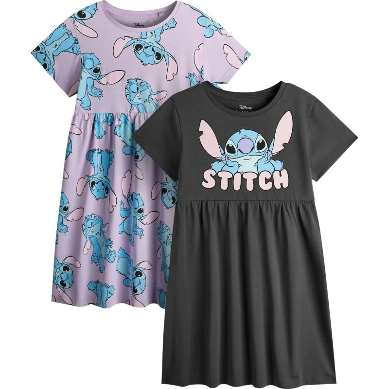 Lilo & Stitch Girls Stitch Dress Set (2-pak) - 100% Bomuld