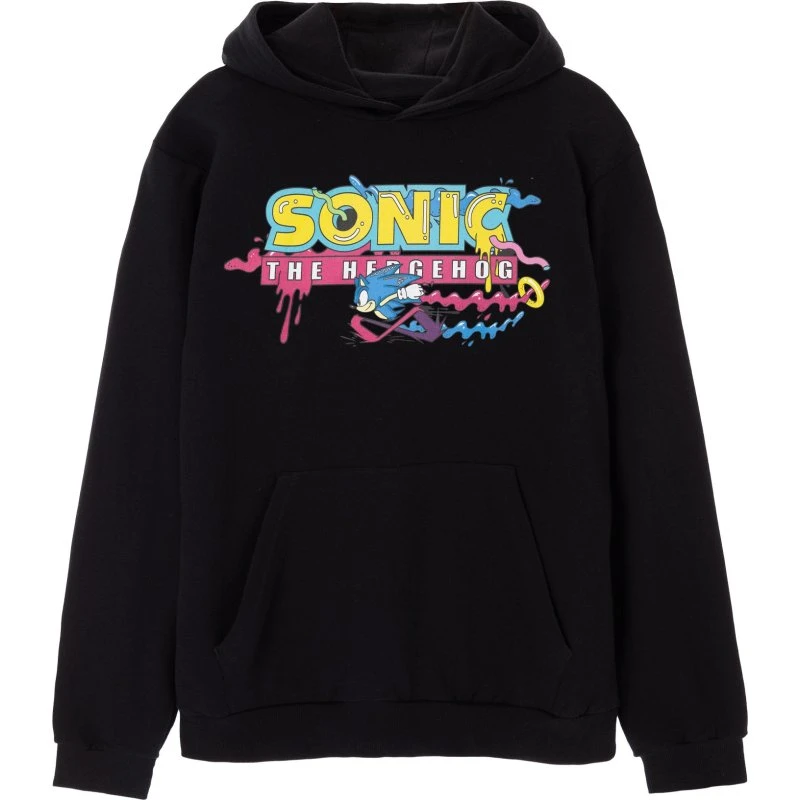 Sonic The Hedgehog Psychedelic Logo Hoodie til mænd