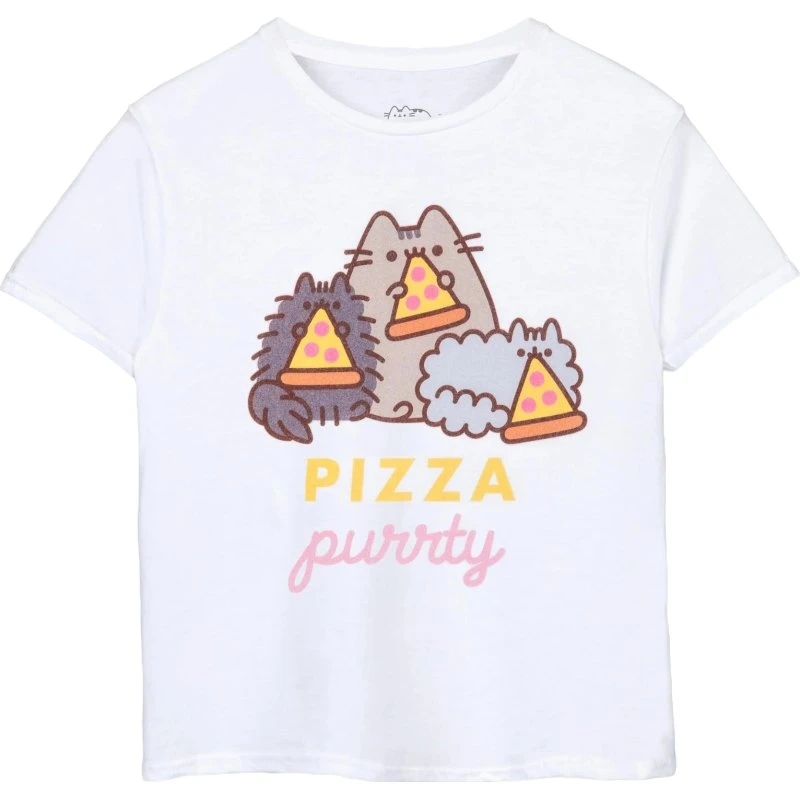 Pusheen Girls Pizza Purrty T-shirt i 100% bomuld
