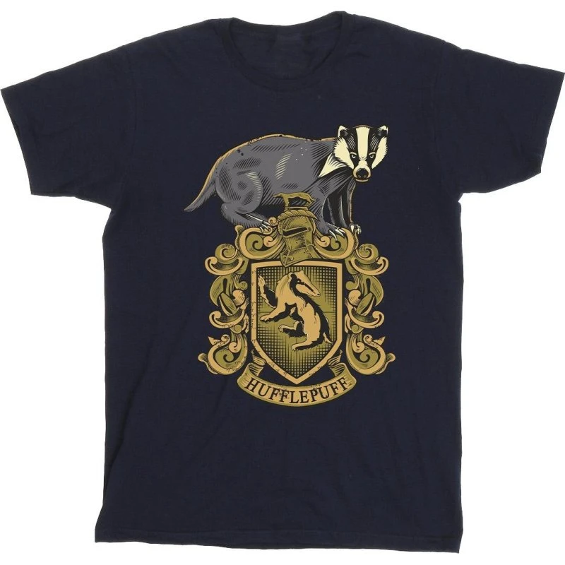 Harry Potter Hufflepuff Sketch Crest T-shirt til mænd
