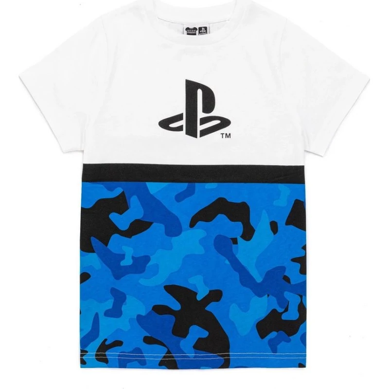 Playstation T-shirt med camo-logo til drenge