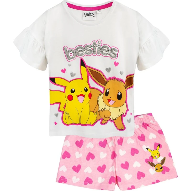 Pokemon Besties Pikachu & Eevee Pyjamassæt med flæser til piger