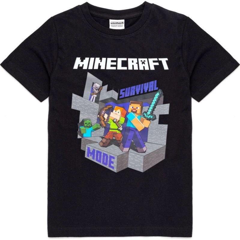 Minecraft Survival Mode T-shirt til børn - 100% bomuld