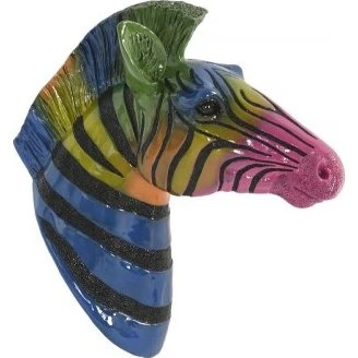 Home ESPRIT Vægdekoration Zebra, multifarvet 23×42×49 cm
