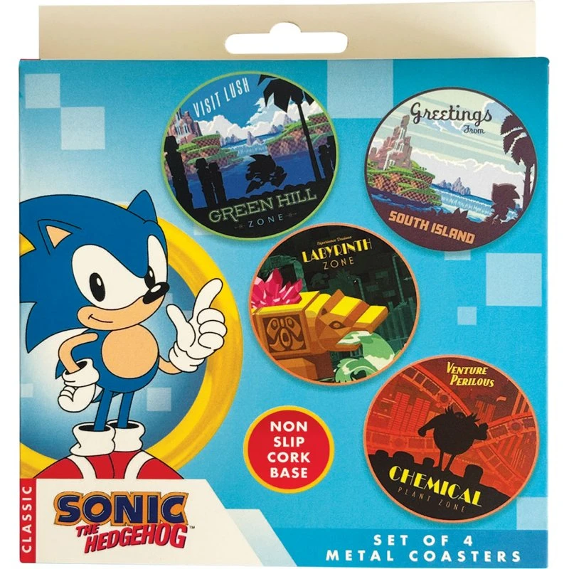 FaNaTtik Sonic The Hedgehog Bordskånere - Sæt med 4 i metal