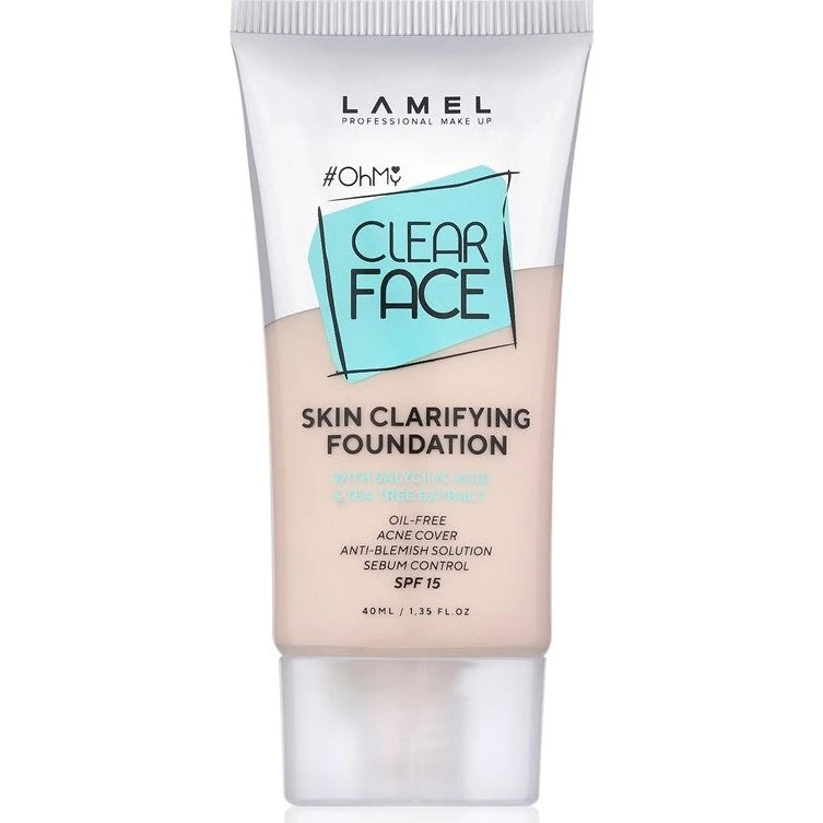 Lamel Ohmy Clear Foundation 402 (40 ml) til fedtet hud