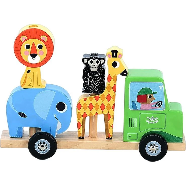 Vilac Animal Stacking Truck – Traktor med 4 stabledyr