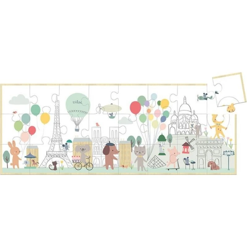 Vilac Panoramic træpuslespil Paris af Sarah Betz – 24 brikker