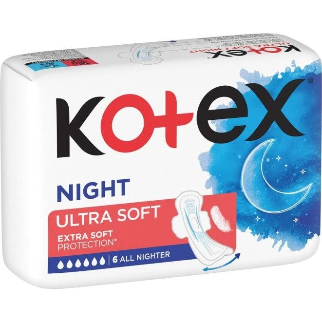 Kotex Ultra Soft Night hygiejnebind, 6 stk.