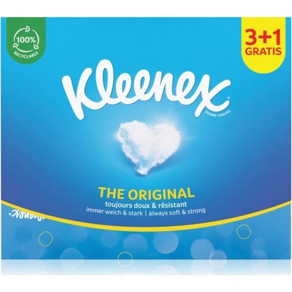 Kleenex Original papirservietter 3+1 pakke, 72 stk