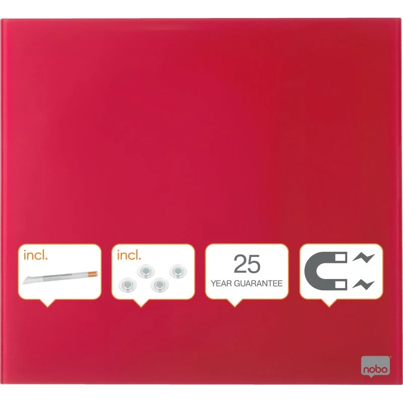 Nobo Diamond Glastavle 30x30cm Rød