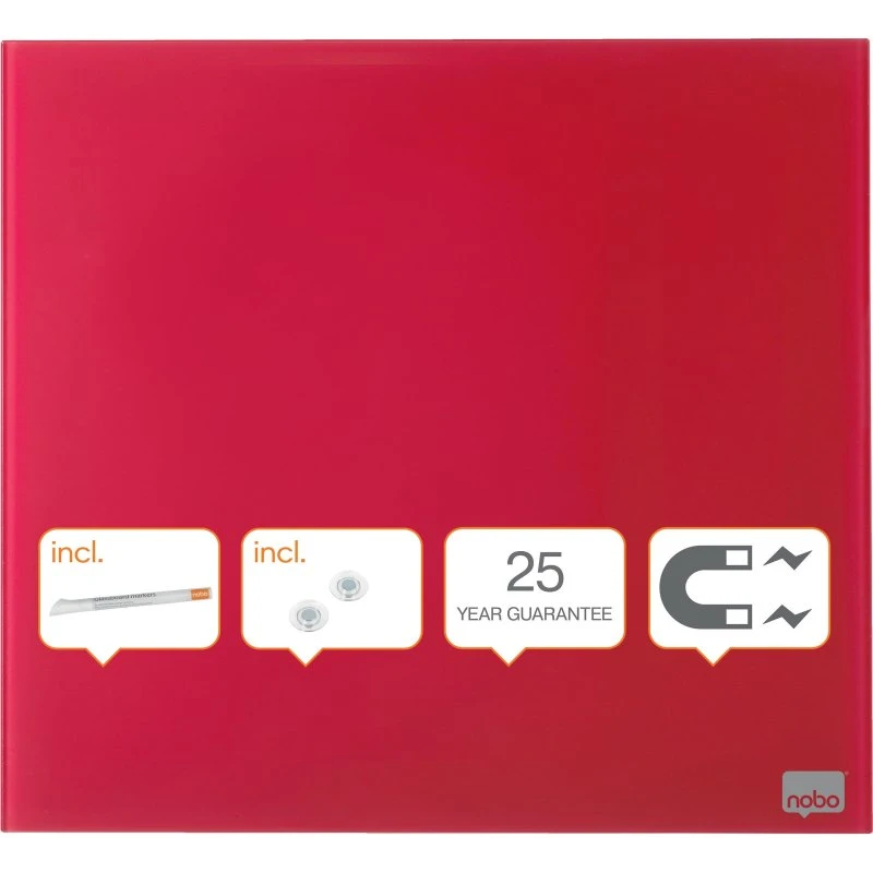 Nobo Diamond Glastavle 45x45cm Rød