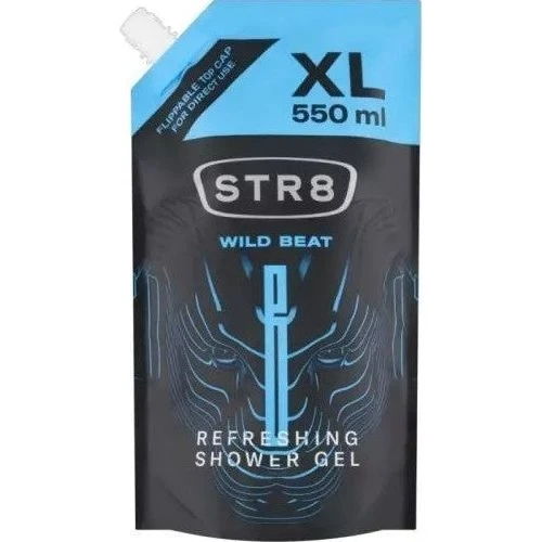 STR8 Wild Beat Showergel Refill til mænd, 550 ml