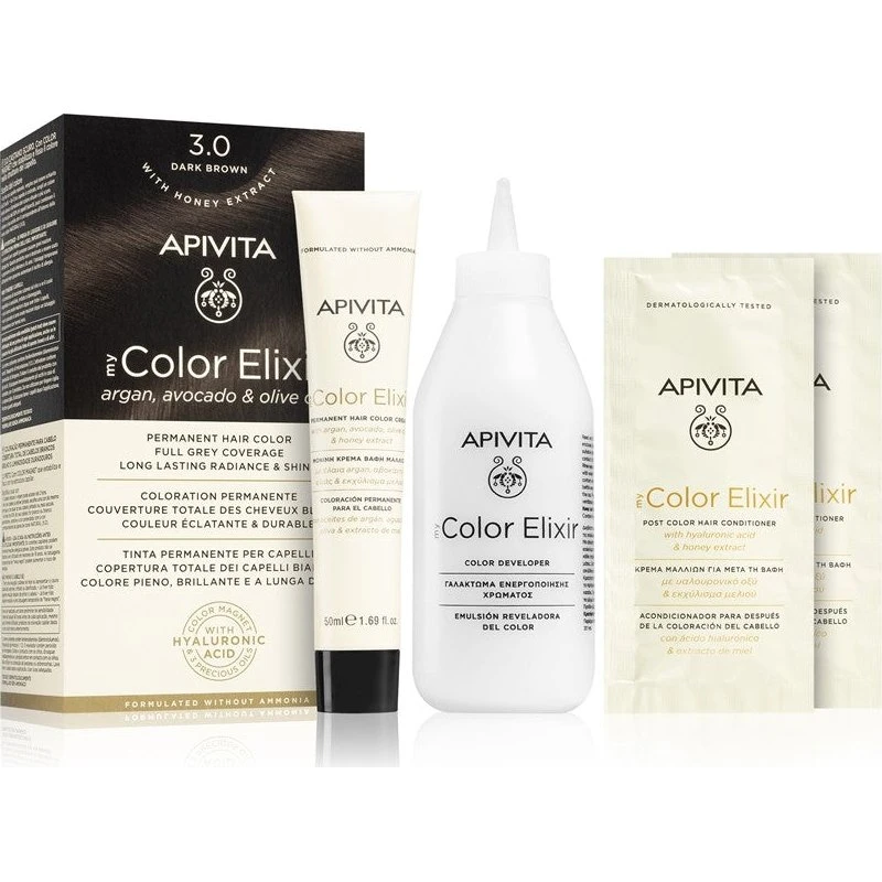 Apivita Min Color Elixir 3.0 Mørkebrun Ammoniakfri Hårfarve