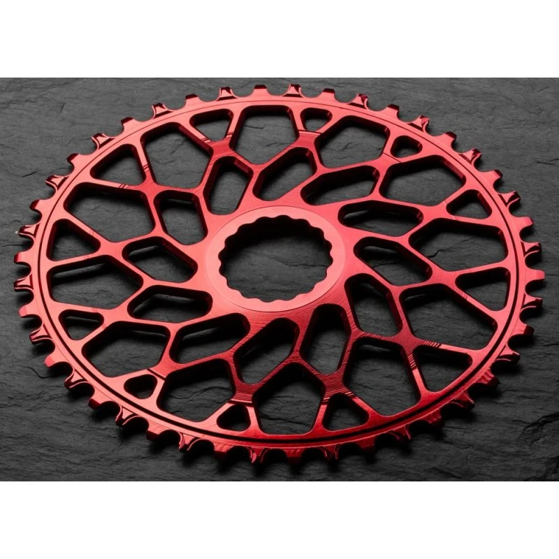 Absolute Black Singlespeed Klinge 48T Oval Rød