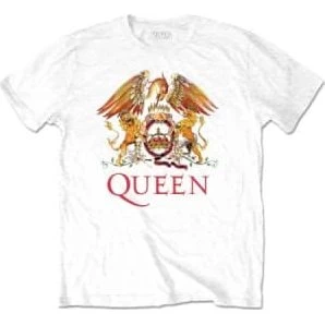 Queen Unisex T-shirt - Classic Crest White