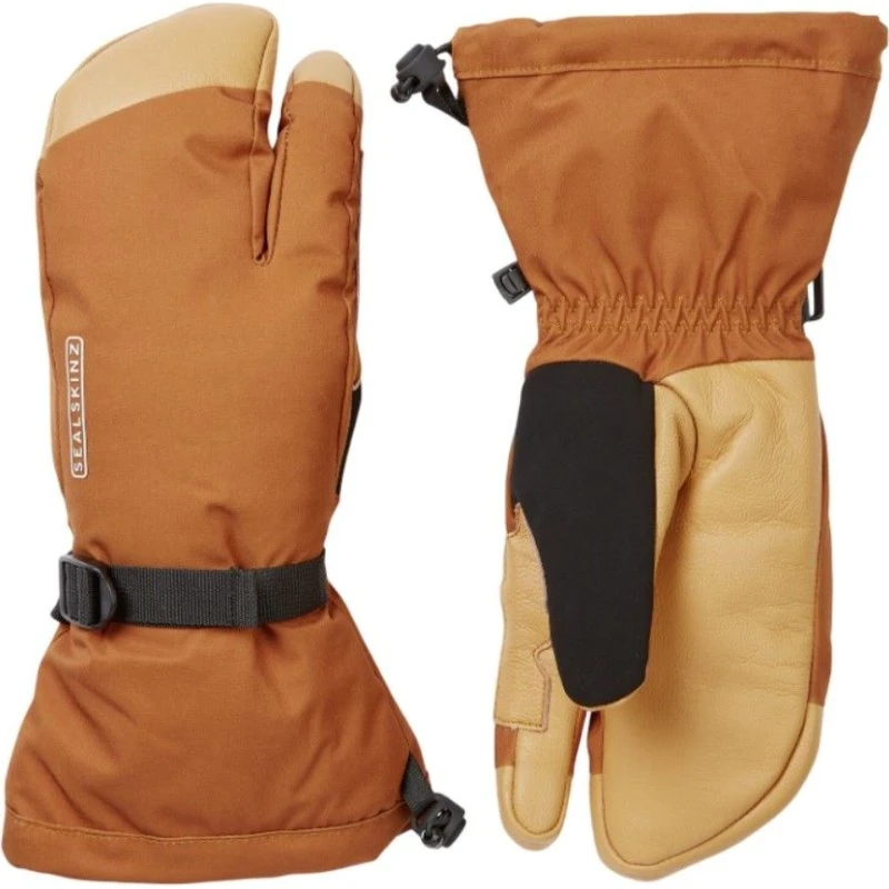 Sealskinz Congham 3-finger handsker - Orange - XXL