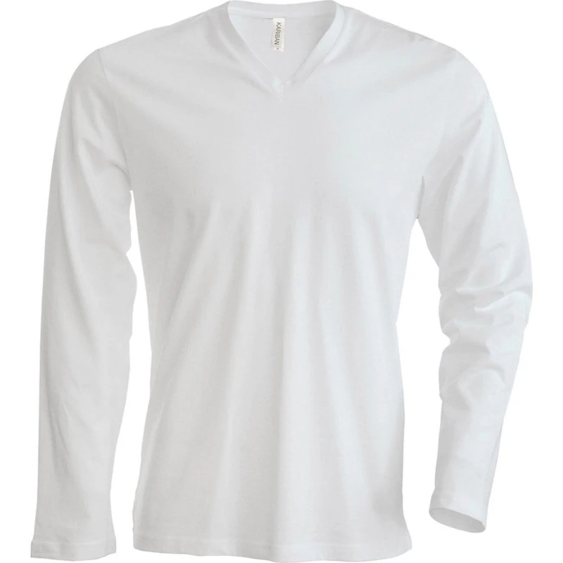 Kariban Slim Fit langærmet V-hals T-shirt til mænd