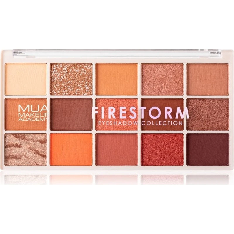 MUA Makeup Academy Color Firestorm Øjenskyggepalette, 15 nuancer