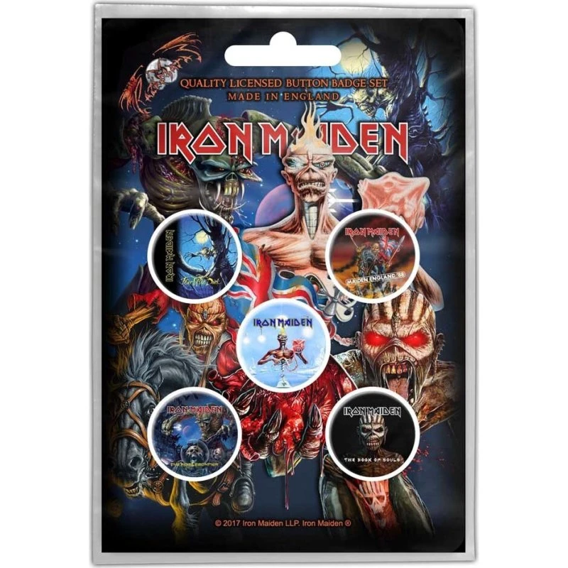 Iron Maiden Button Badge Pack: Later Albums (5 stk, 25 mm)