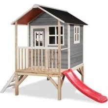 EXIT Loft 300 legehus i træ, grå