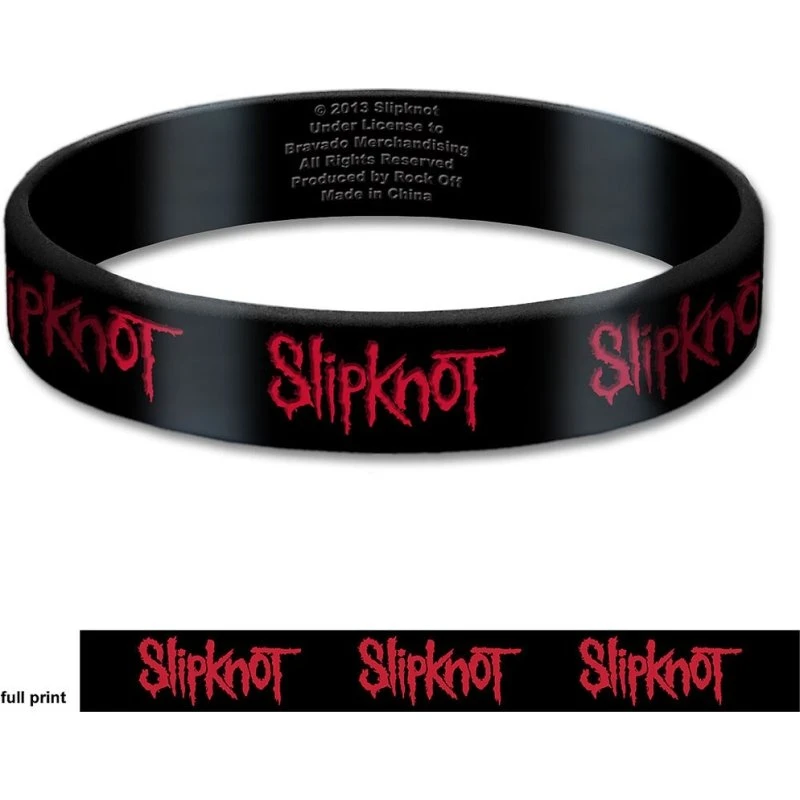 Slipknot Gummy Wristband: Logo - Sort silicone