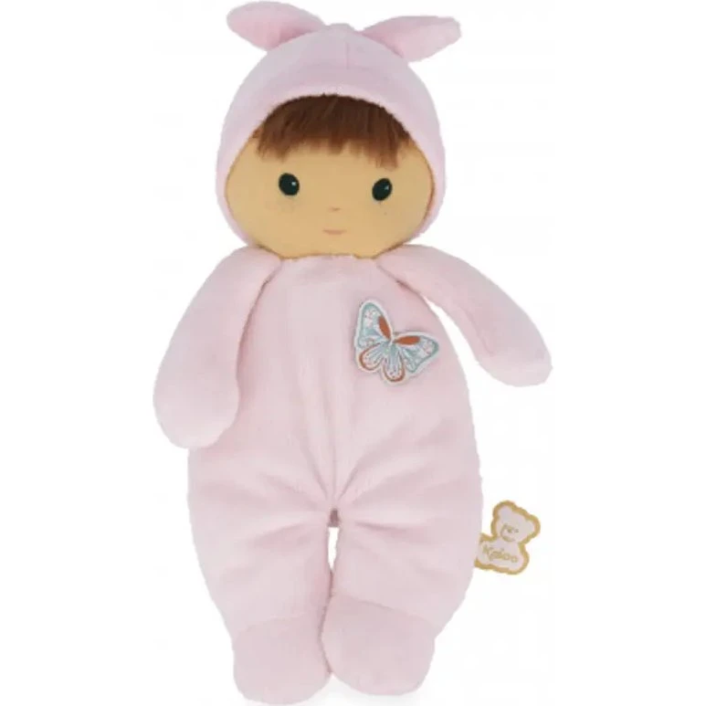 Baby Camellia Stofdukke - 24 cm brun med lyserød pyjamas