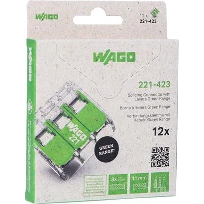 Wago Serie 221 Fjedersamlemuffe med vippepal - 12 stk.